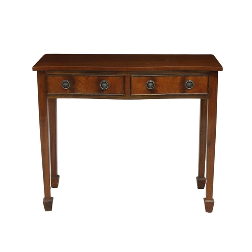 213 - An early 20th century mahogany serpentine console table the shaped top over two frieze drawers with ... 