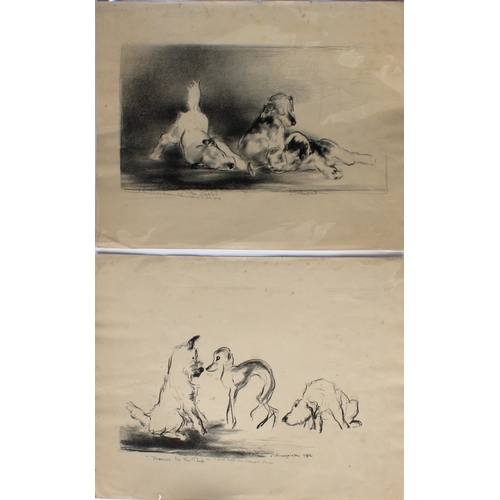 293 - Edmund Blampied RBA, RE, (Jersey, 1886-1966) 'Tremors in the Park' and 'The Cocktail', lithographs, ... 