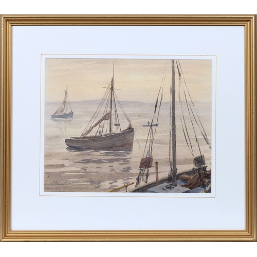 300 - Malcolm Arbuthnot RI NS (British, 1877-1967) Fishing Boats watercolour on laid paper, signed lower l... 