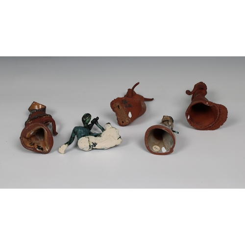 6 - Guernsey Studio pottery - Elizabeth Ann Macphail (1939-89) Five female figures modelled in various p... 