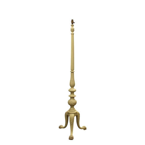 237 - A modern cream painted standard lamp on tripod base, 68in. (173cm.) high