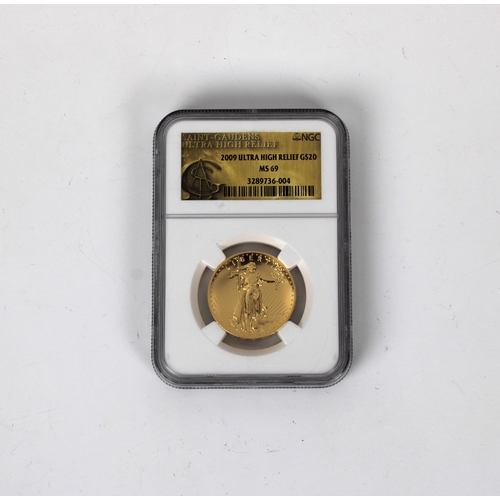 10 - A St-Gaudens Ultra High Relief 2009 1oz $20 Double Eagle gold coin - NGC graded MS69, 3289736-004, m... 