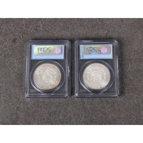 119 - Two x 1878-S Morgan Dollars - PCGS graded both MS 64, certificate numbers 7082.64/03883310 & 7082.64... 