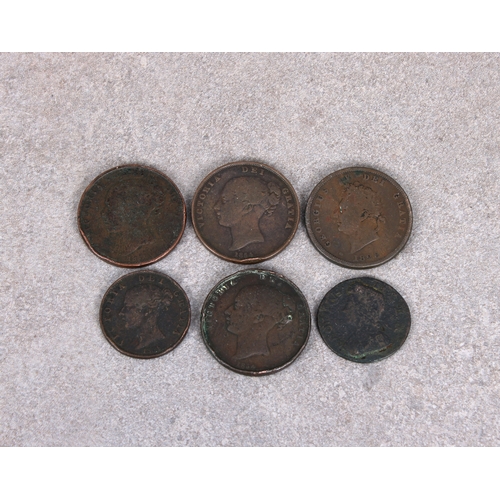 136 - Half Pennies and Penny coins to include A George II ½ Penny; Victoria ½ Penny 1854; George IV 1826 P... 