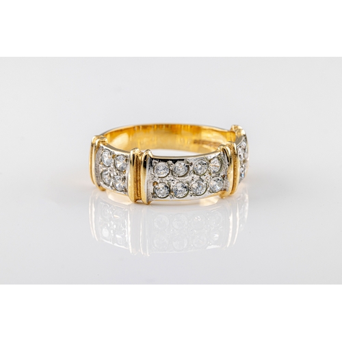 1160 - A 9ct yellow gold and diamond ring / band approximate size O.