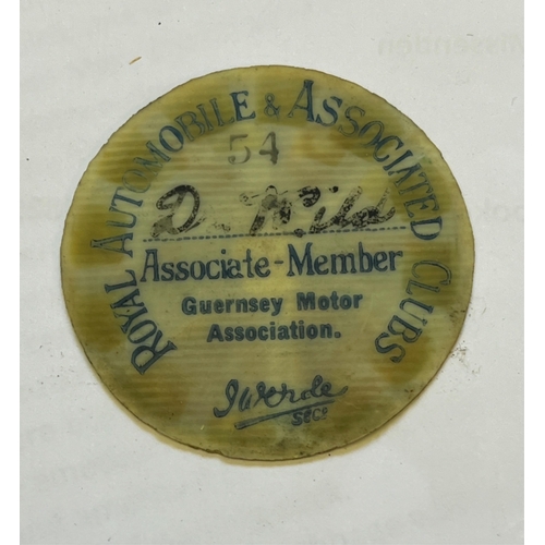 1356 - An extremely rare 1920s Royal Automobile Club Associate - Guernsey Automobile Club car badge / masco... 