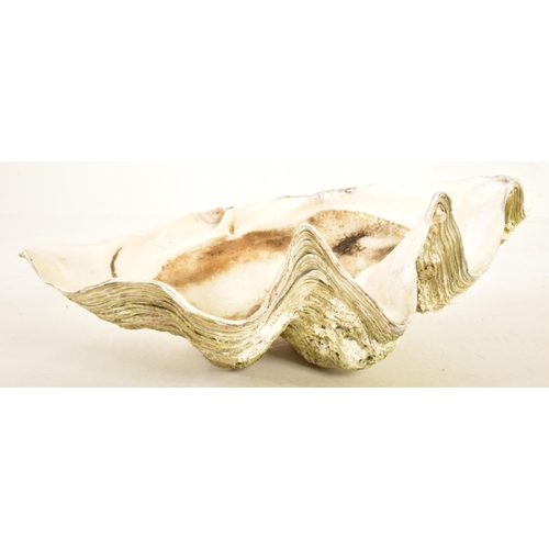 1363 - Conchology - Giant Clam Shell (Tridacna gigas) - A very large half shell measures approx. 77cm. wide... 