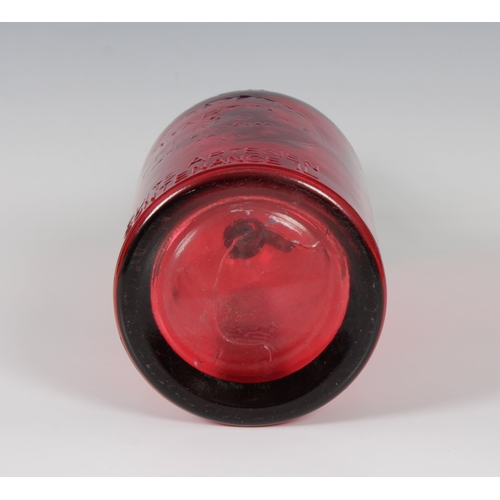 1394 - A 1931 Martin & Freres Cie. Paris Soda/Seltzer trigger spout bottle in red applied surface 