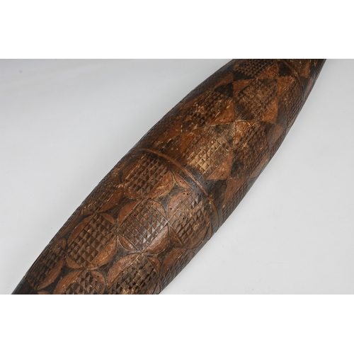 1423 - Ethnographic Native Tribal - Papua New Guinea carved wooden canoe feast bowl circular prow, carved w... 