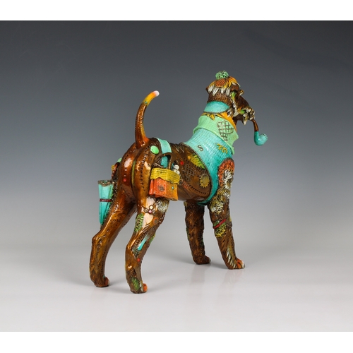 1446 - Nano Lopez (Colombian / American, b.1955) 'Sherlock' Bronze Dog Sculpture signed on left hind leg 'N... 