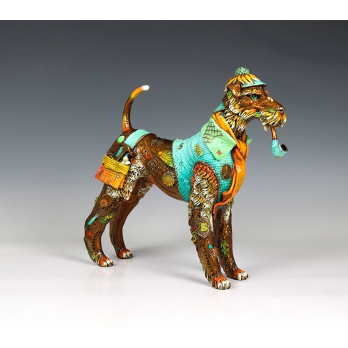 1446 - Nano Lopez (Colombian / American, b.1955) 'Sherlock' Bronze Dog Sculpture signed on left hind leg 'N... 