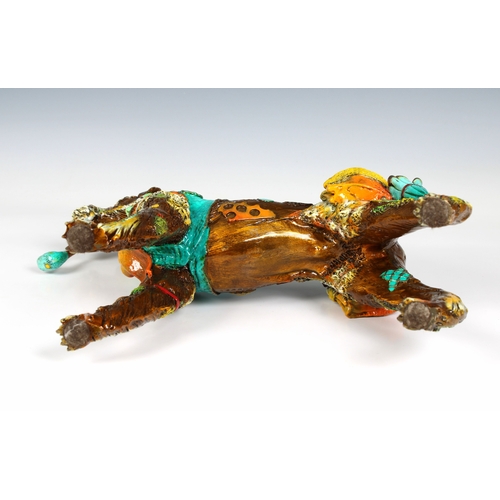 1446 - Nano Lopez (Colombian / American, b.1955) 'Sherlock' Bronze Dog Sculpture signed on left hind leg 'N... 