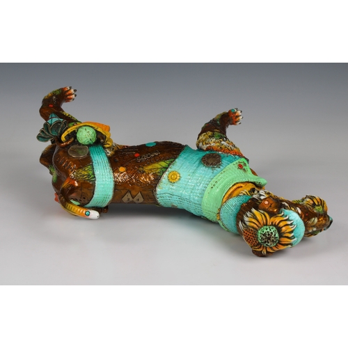 1446 - Nano Lopez (Colombian / American, b.1955) 'Sherlock' Bronze Dog Sculpture signed on left hind leg 'N... 