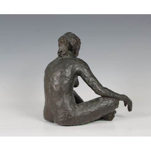 1503 - Kate Denton MRSS (English, b.1954) Contemplation, patinated bronze, signed lower edge 