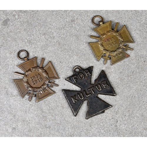 1531 - A WWI British propaganda FOR KULTUR Iron Cross made in Britain and sold to raise funds for the war e... 