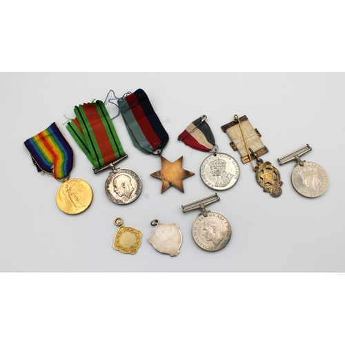 1544 - A collection of war medals etc to include a WWI RAF medal pair, War & Victory Medals, awarded to 130... 