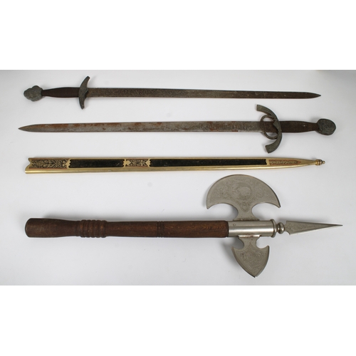 1551 - Imitation / reproduction swords and axe to include Great Captain (Gonzalo Fern ndez de C¢rdoba) swor... 