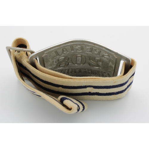 1553 - A WWI Special Constable armband, No. 208.