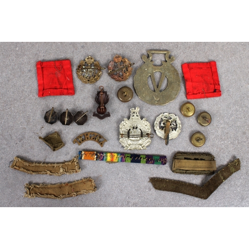 1558 - A collection of military badges comprising two RAF brass beret badges together with three RAF brass ... 