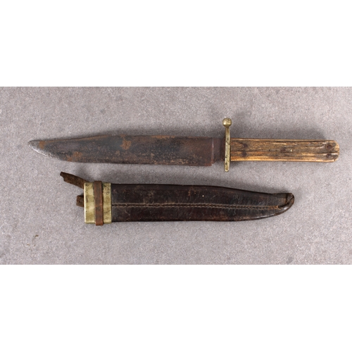 1561 - A 19th Century Bowie knife of classic design, by J. Rodgers & Sons, Norfolk St, Sheffield 19.3cm ste... 