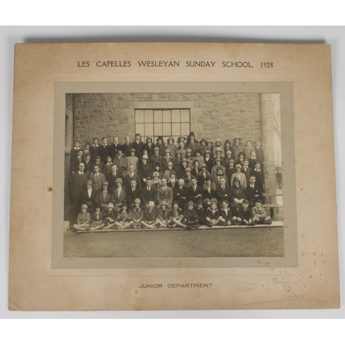 561 - Guernsey Military and school interest - A collection of black & white photographs to include a group... 