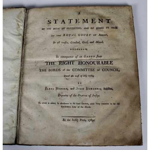 594 - Hemery (James) and Dumaresq (John) A Statement of the mode of proceedings, and of going to trial in ... 