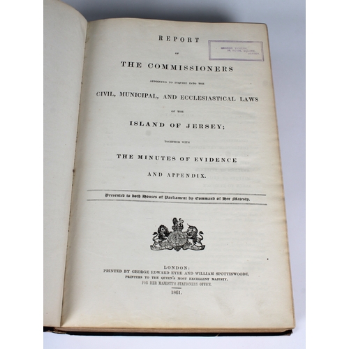 612 - Jersey law interest book Report of The Commissioners appointed to inquire into the Civil, Municipal,... 