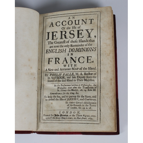 625 - Falle (Philip) An Account of the Isle of Jersey, 1st edition, with map, pub. London 1694, recovered ... 