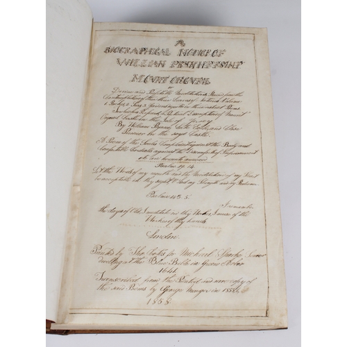 644 - A Biographical notice of William Prynne esq M.P Prynne's Life Mount Orgueil Castle Jersey, in 3 dist... 