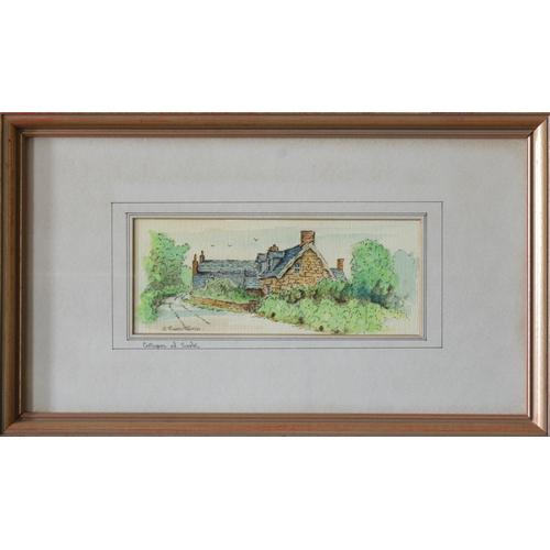 514 - Brian Pinero-Terriss (British, 20th century) Cottages of Sark watercolour, signed lower left 10.2 x ... 