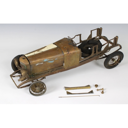 156 - A large metal model of a Rolls-Royce for restoration 47cm. long.