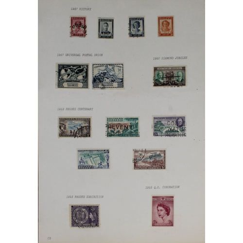 157 - Philately interest - Stamp binder Rhodesia 1905-1983, to include set of six 1905 opening of Victoria... 