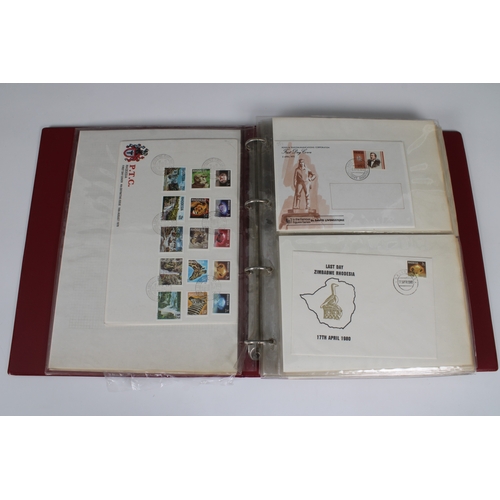 157 - Philately interest - Stamp binder Rhodesia 1905-1983, to include set of six 1905 opening of Victoria... 