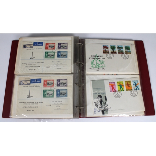 157 - Philately interest - Stamp binder Rhodesia 1905-1983, to include set of six 1905 opening of Victoria... 