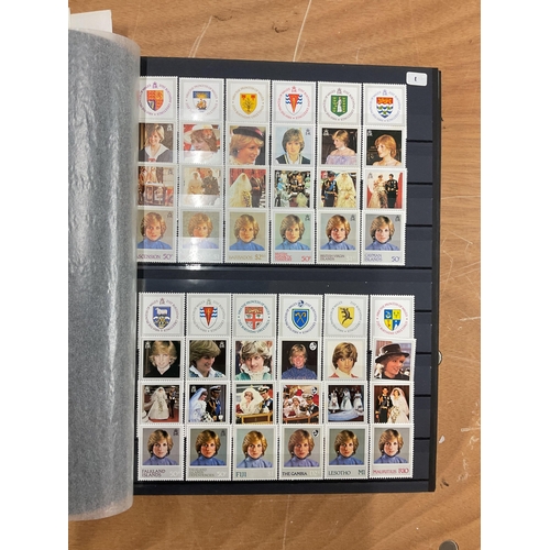 179 - Philately interest - A collection of Royal Commemorative stamps etc housed in three binders, to incl... 