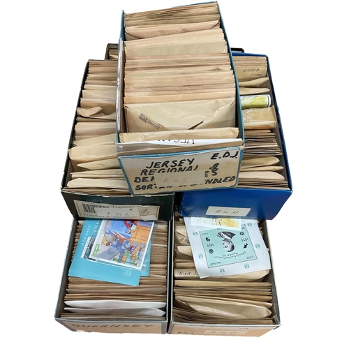 182 - Philately interest - A massive collection of mixed Worldwide loose stamps housed in seven shoe boxes... 