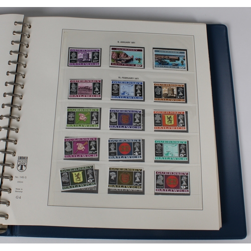 185 - Philately interest - A Lindner binder of mint Guernsey stamps 1969-1979 full and complete, to includ... 