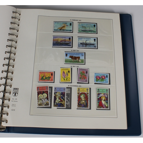 185 - Philately interest - A Lindner binder of mint Guernsey stamps 1969-1979 full and complete, to includ... 