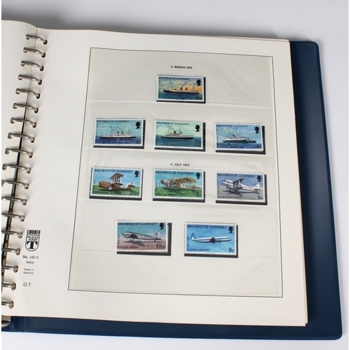 185 - Philately interest - A Lindner binder of mint Guernsey stamps 1969-1979 full and complete, to includ... 