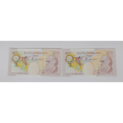 195 - British Banknotes - Bank of England Ten Pounds (2) c.2004, Signatory Andrew Bailey, serial numbers E... 