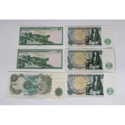 202 - British Banknotes - Collection of One Pound Banknotes to include c.1970, Signatory J. B. Page, seria... 