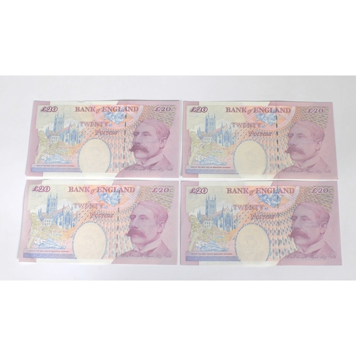 203 - British Banknotes - Twenty Pounds (4) c.1999 & c.2004, Signatory Andrew Bailey, serial numbers AH17 ... 