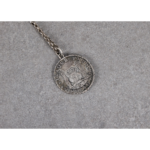 222 - HOLLANDIA SHIPWRECK COIN - A 1740 Philip V of Spain Pillar Dollar (Piece of Eight) recovered from th... 