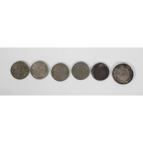 225 - A silver medal and a collection of coinage silver medal, Joseph Moore, Birmingham,1914, vacant (not ... 