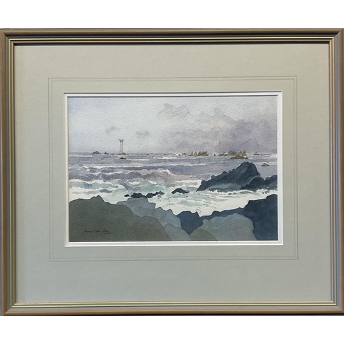 509 - Barry Owen-Jones RWS, RE (British, 1934-2018) ?Summer Gales, Les Hanois?, signed and dated 2005 lowe... 