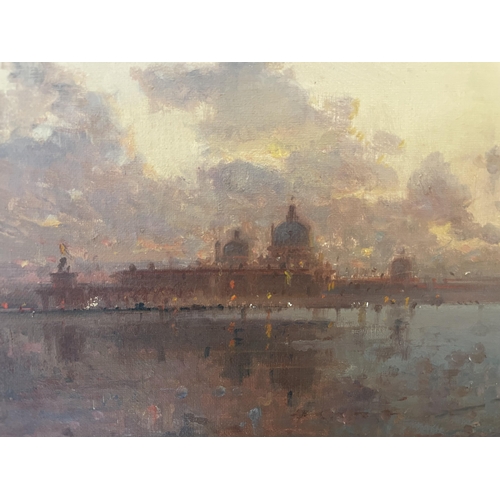 527A - Attributed to Henri Duvieux (French, 1855-1902)
A warm light over Venice, oil on canvas, signed lowe... 