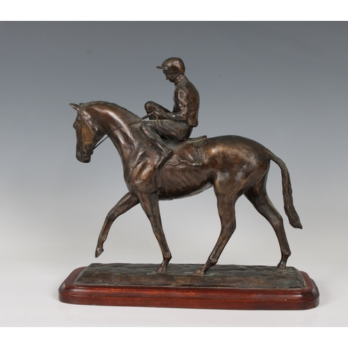 10 - Michael Lloyd (British, born 1950) - Limited edition bronze study of Jockey Upsigned and dated 1985,... 