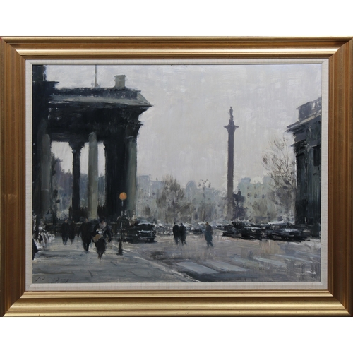 112 - Edward Brian Seago RWS, RBA (British, 1910-1974)?Trafalgar Square, London?, signed, oil on board, 50... 