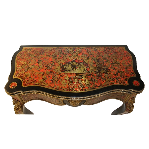 181 - A Louis XV style serpentine Boulle card table (CITES required to export this from Guernsey)mid 19th ... 