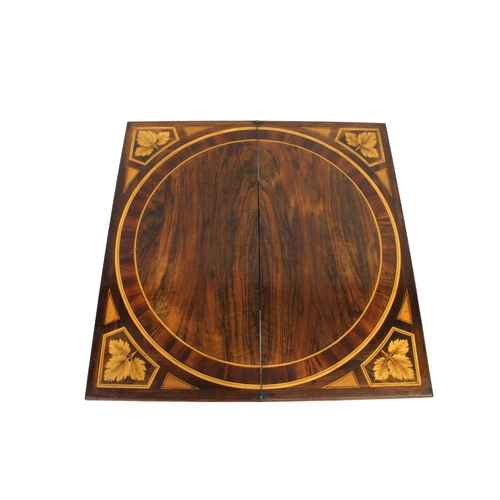 189 - An Italian rosewood and marquetry inlaid tea tablethe hinged swivel action top etc...